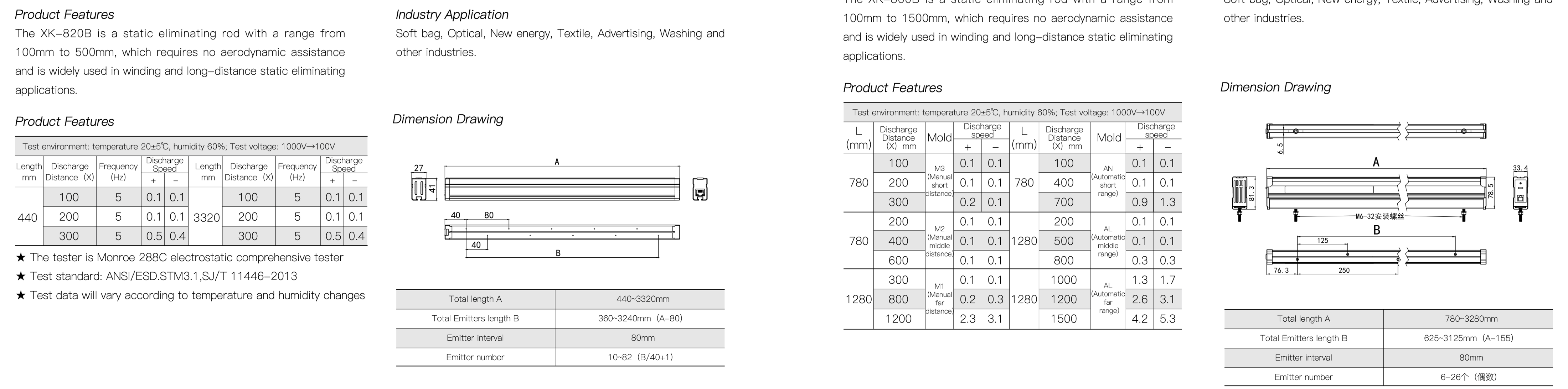 XK800 catalog dimension drawing and performance table